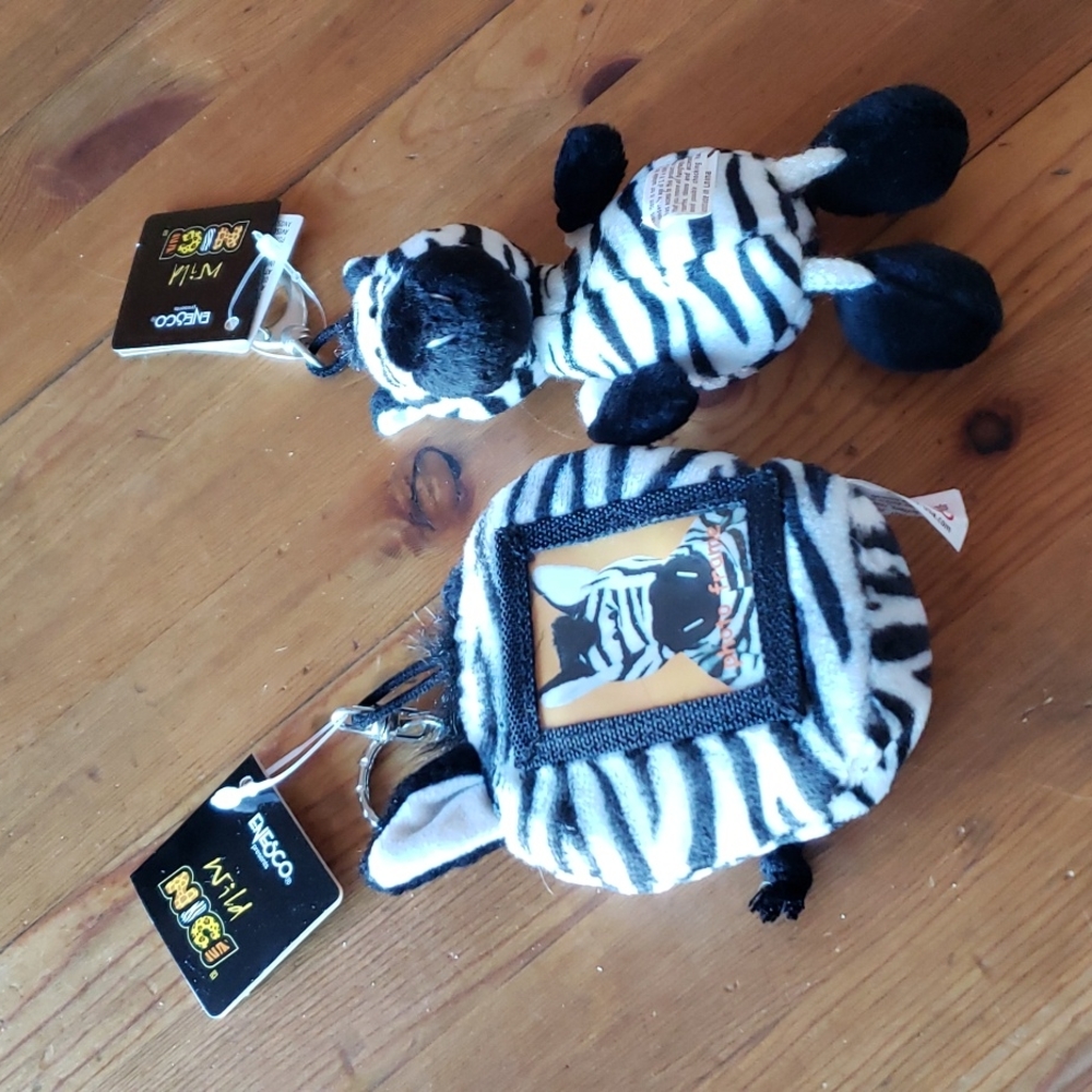 Nici Wild Zebra 4.5" Key Charms (2) NWT
